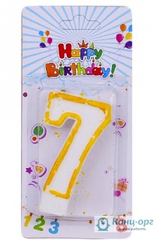 Свічка для торта, цифра "7",  7,5*4см,DSCN5151-7 фото в интернет-магазине Канц орг