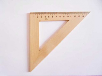 Лінійка (трикутник) дерев'яний, 45x45 градусів, 16 см--LN1 фото в интернет-магазине Канц орг