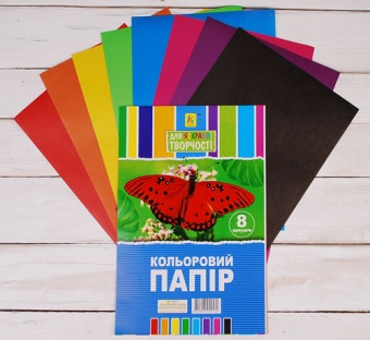 Папір кольоровий  "Коленкор" А4 8 арк. фото в интернет-магазине Канц орг