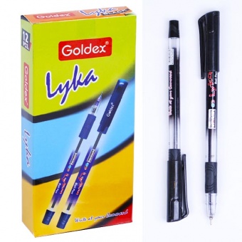 Ручка масл. Goldex "LYKA #1262" Индия 0,7мм чорна)--sh424 фото в интернет-магазине Канц орг