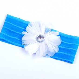 Пов'язка  блакитна з квіткою, велика 336-3 фото в интернет-магазине Канц орг
