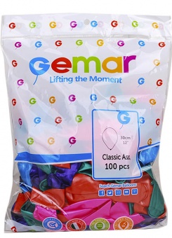 Повітряні кульки, 30см, перламутр, в асорті, 100шт./уп., Gemar  фото в интернет-магазине Канц орг