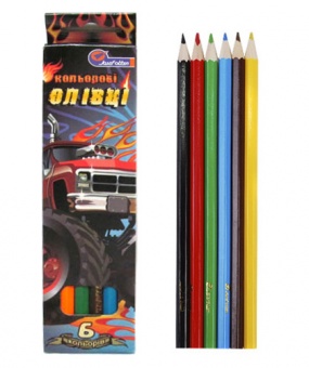 Олівці кольорові "Auto new", 7303-6F, 6 кол. фото в интернет-магазине Канц орг