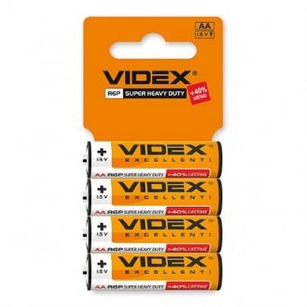Батарейка сольова Videx R06P / AA 4pcs фото в интернет-магазине Канц орг