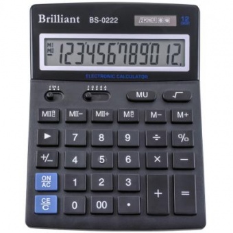 Калькулятор Brilliant BS-0222 настол.12-разр,2 пам.140*176 фото в интернет-магазине Канц орг