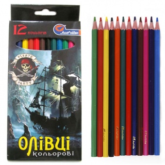 Олівці кольорові "Pirate", 1051AU-12, 12 кольор. фото в интернет-магазине Канц орг