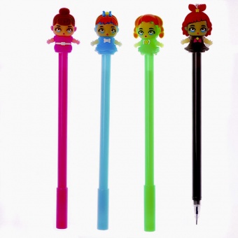 Ручка з іграшкою "Дівчатка", гелев., синя, DSCN0291 фото в интернет-магазине Канц орг