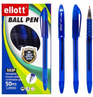 Ручка  кулькова "Ellot" 1мм, синя,503P--sh433 фото в интернет-магазине Канц орг