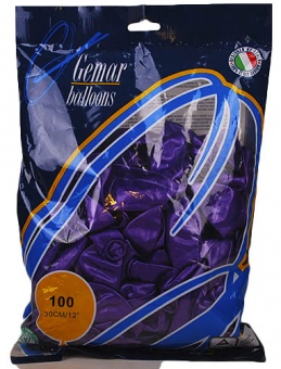 Повітряні кульки 30 см Gemar (Італія) 100 шт ( фіолет) фото в интернет-магазине Канц орг