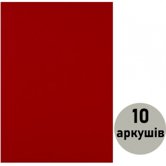 Фоаміран (флексика) темно-черв., товщ. 1,7 мм А4 ( 10 арк.) 17A4-001 фото в интернет-магазине Канц орг