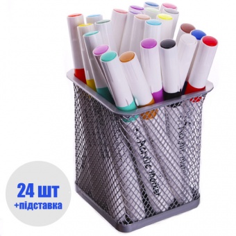 Набір акрилових маркерів 24 кольор. "AODEMEI" в підставці M6131-24 --76253 фото в интернет-магазине Канц орг